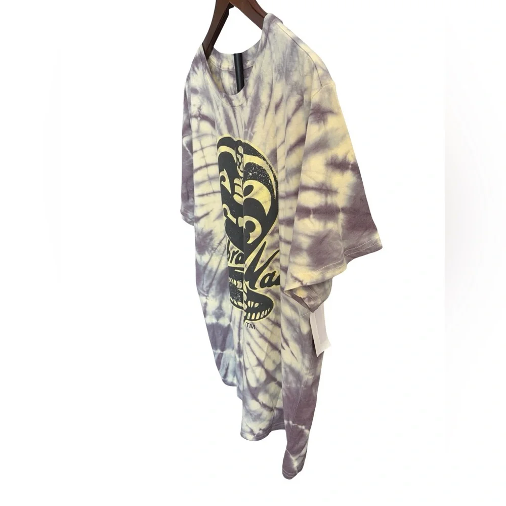 NEW! Cobra Kai Graphic Tie-Dye Tee in Pale Yellow & Gray Size 3X - Picture 5 of 11